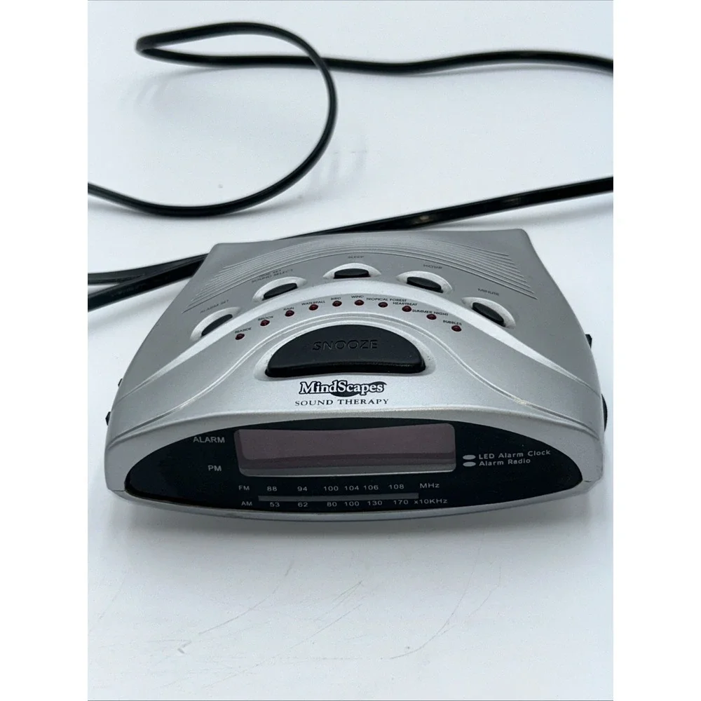 MindScapes Sound Therapy 10 Sound AM/FM Alarm Clock Radio Model 802916 Soothing